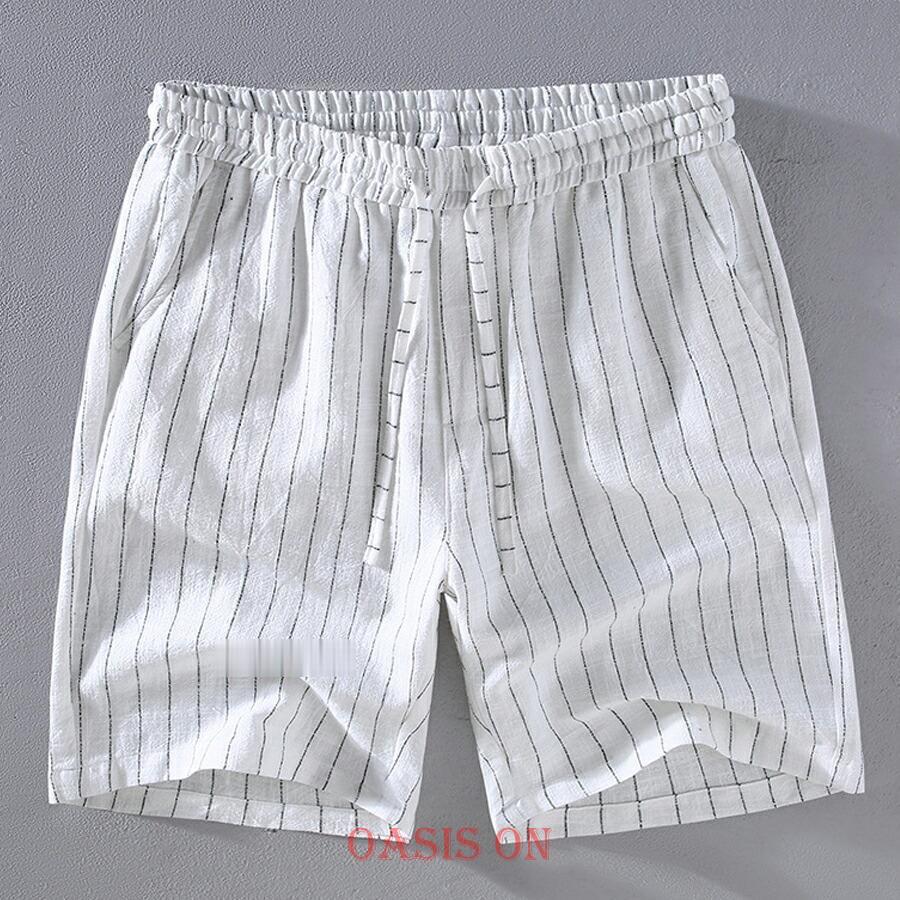 パンツ ショートパンツ メンズ ストライプ柄 ハーフパンツ 涼しい 半