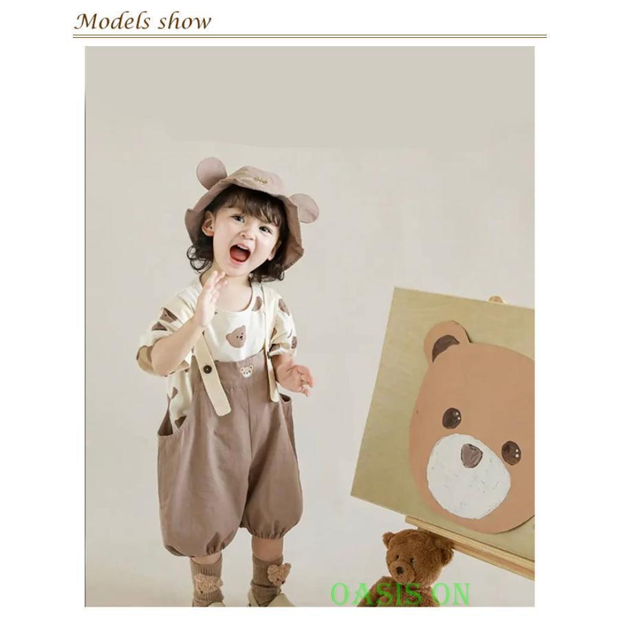 韓国ベビー服 オーバーオール 子供服 半袖 Tシャツ サロペット 上下