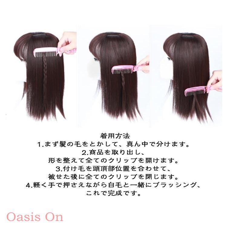 トップ 頭頂部 ウィッグ バレない 普段使い かつら 前髪ウィッグ 25cm