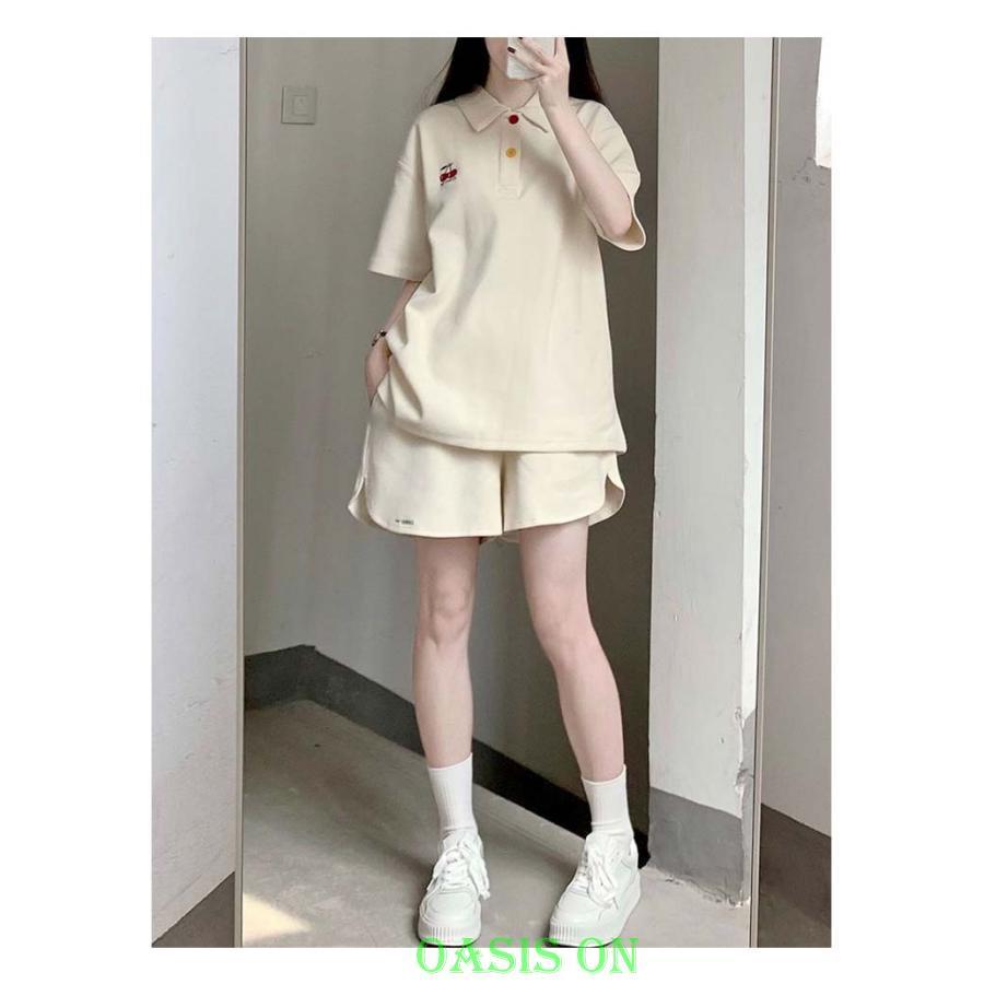 Tシャツ ポロシャツ レディース ハーフパンツ 上下セット ショート