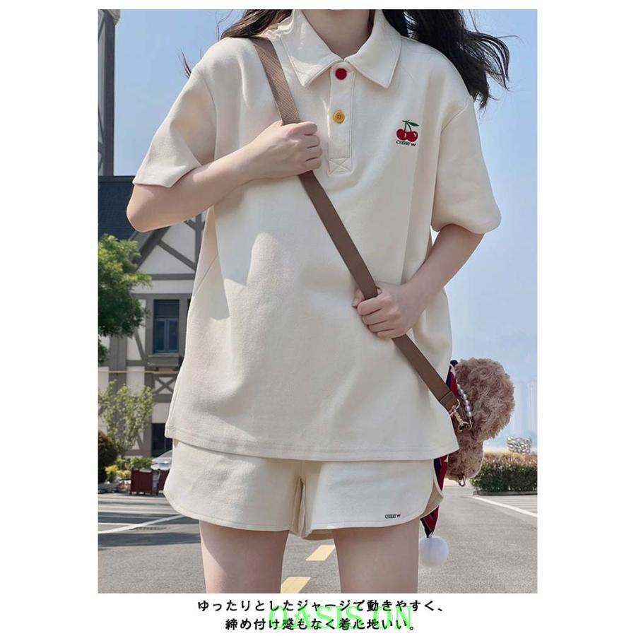 Tシャツ ポロシャツ レディース ハーフパンツ 上下セット ショート