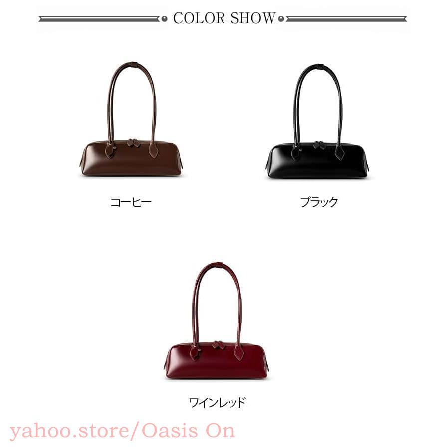 ハンドバッグ レディース 本革 横長バッグ バゲットバッグ ショルダー