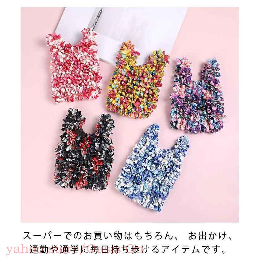 エコバッグ 2個セット 絞り コンパクト 花柄 大容量 ミニバッグ トート
