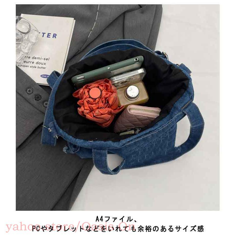 デニム 巾着バッグ ショルダー レディース 巾着 バッグ トートバッグ
