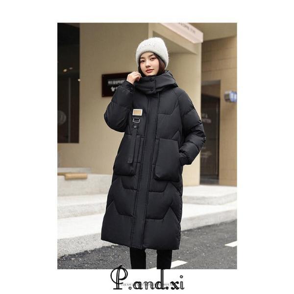 中綿コート レディース ロングコート ベンチコート フード付き ダウン