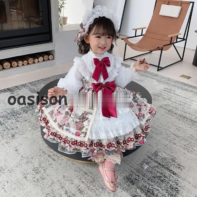 ワンピース 子供 ロリータ キッズ 長袖 メイド ロリータ服 女の子 洋服  