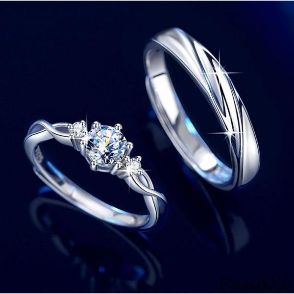 ペアリング 結婚指輪 マリッジリング 金属アレルギー対応 シルバー S925銀製 フリーサイズ_2