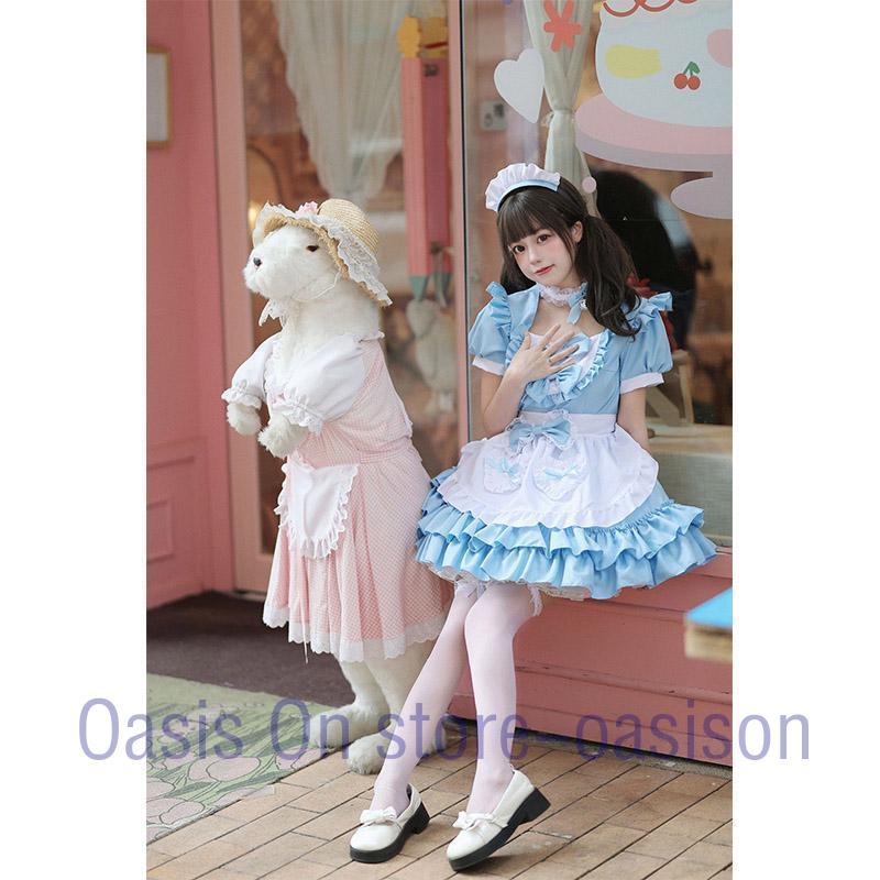 メイド服 フリル付き ロリータ 量産型 コスプレ サブカル系 地雷メイド服 コスプレ ロリータ ドレス レイヤード