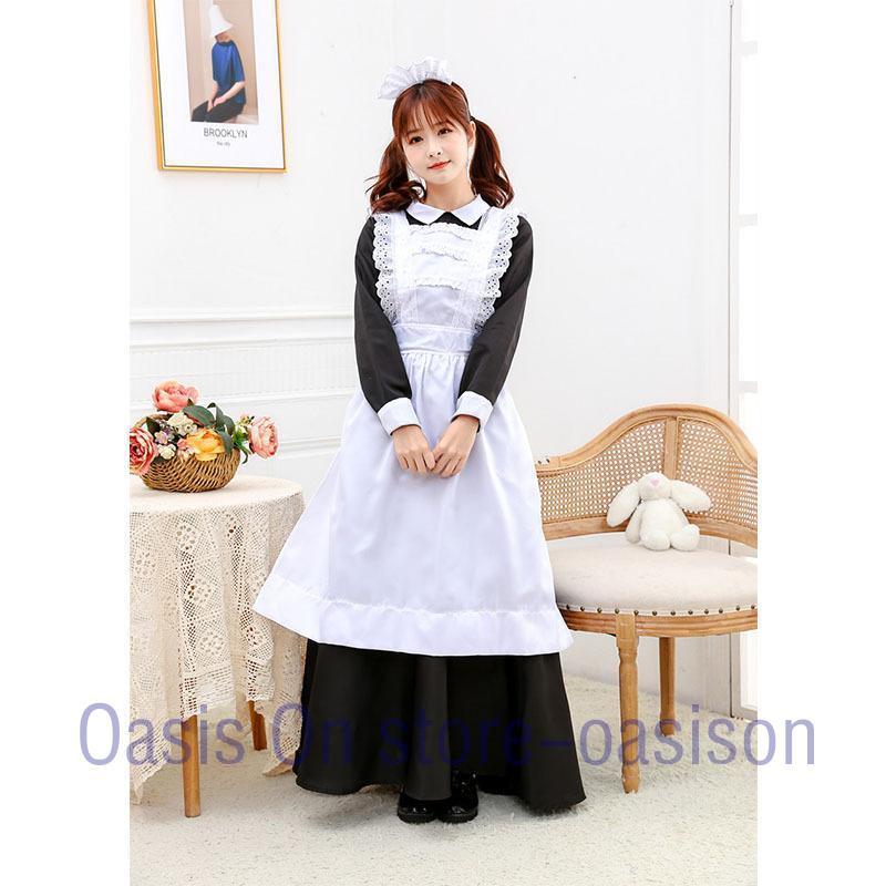 メイド服 レディース ロングコスプレクラシックメイド服コスチューム