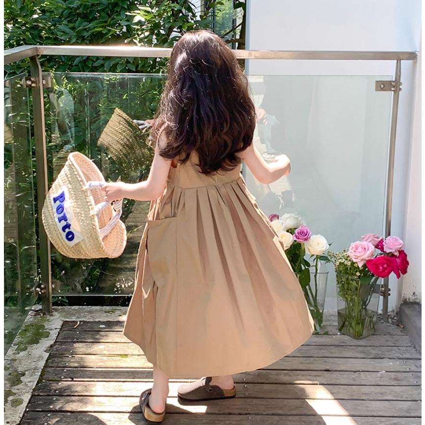 親子ペア ワンピース 子供服 ノースリーブ マキシ丈 無地 女の子 親子