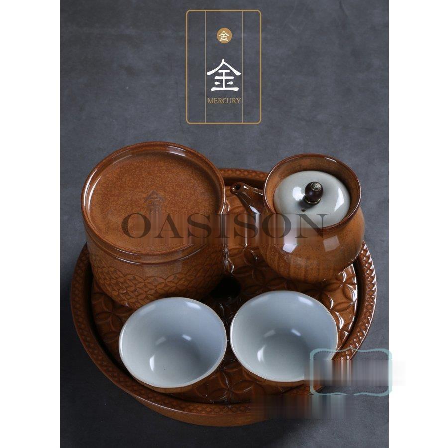 中国徳化陶磁器五行茶道具セット金木水土火 急須＊1 コップ＊2旅行