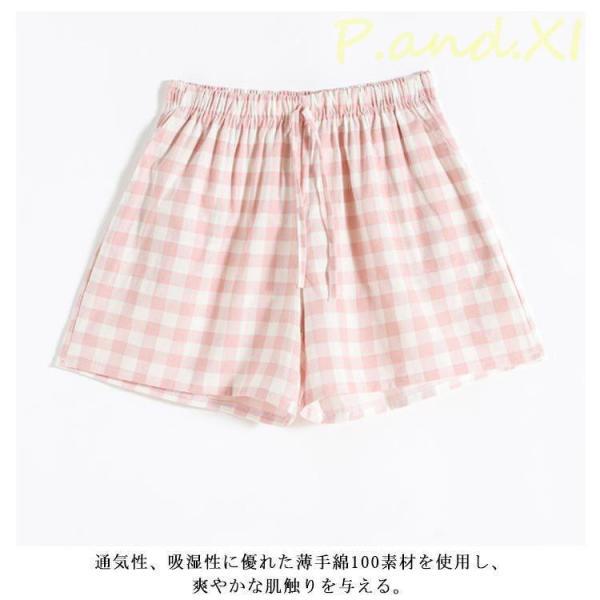 チェック柄ショートパンツ レディース ショートパンツ 短パン ワイド