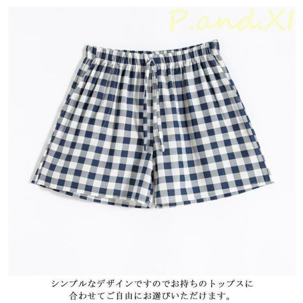 チェック柄ショートパンツ レディース ショートパンツ 短パン ワイド