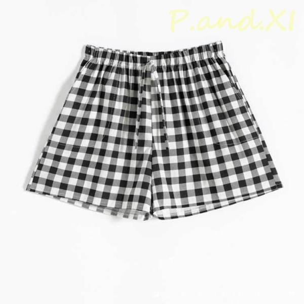 FR2GOLF チェック柄ショートパンツ ブラック×ホワイト チェック柄 ショートパンツ(MENS)