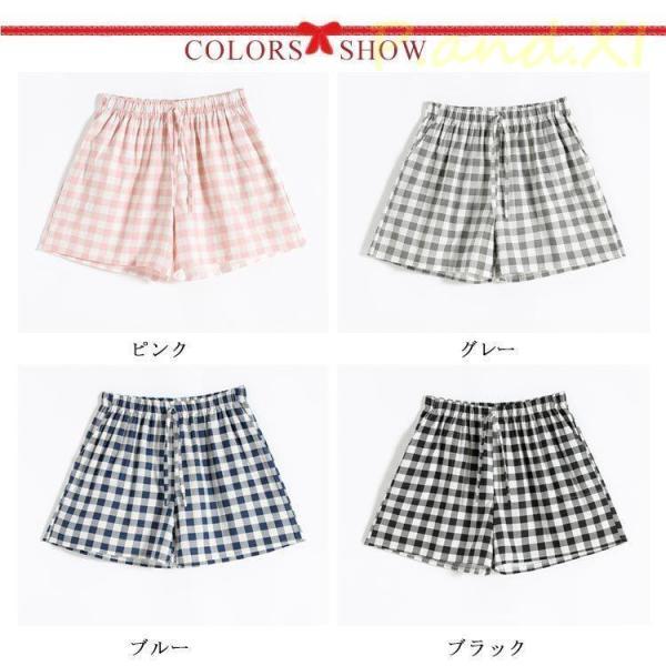 チェック柄ショートパンツ レディース ショートパンツ 短パン ワイド