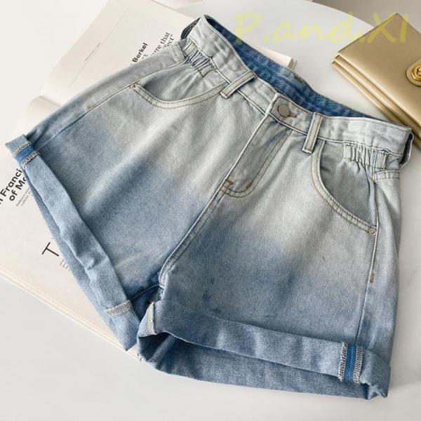 レディース ハイウエスト ショーパン ショートパンツ デニムパンツ