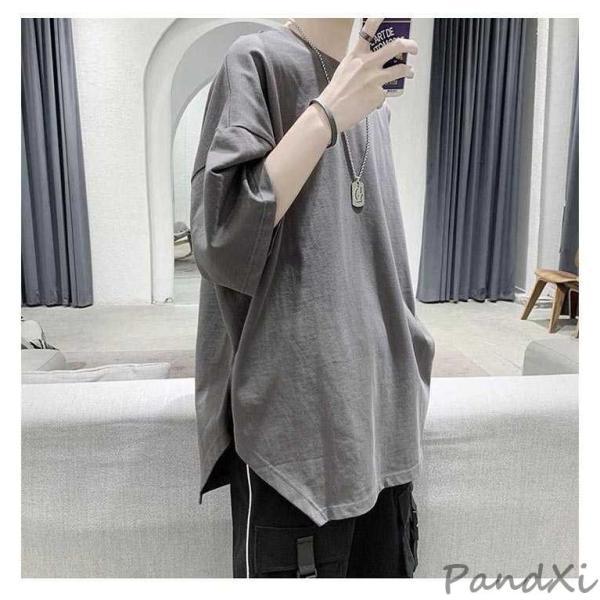 メンズ モノトーン トップス ロングTシャツ ビッグtシャツ カットソー