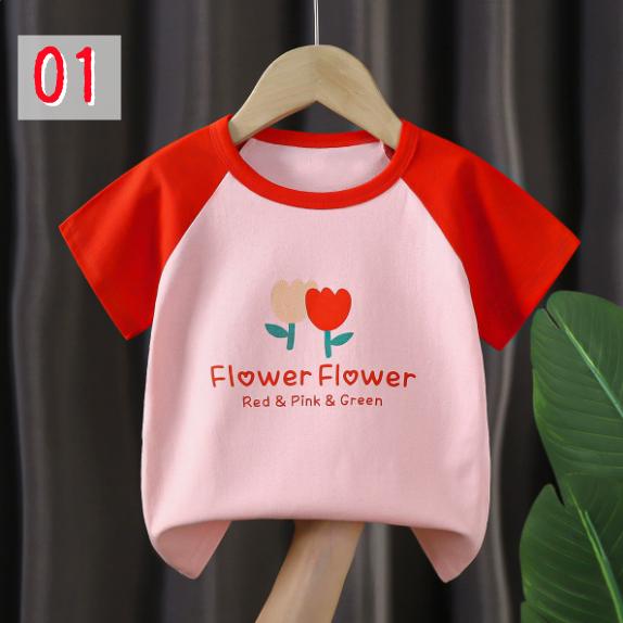 さくらんぼ 子供 半袖 Tシャツ クールネック チェリー柄 半袖Tシャツ