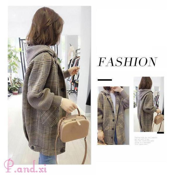 チェスターコート レディース 秋冬 40代 チェック柄 ミディアム丈