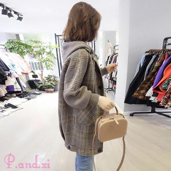 チェスターコート レディース 秋冬 40代 チェック柄 ミディアム丈