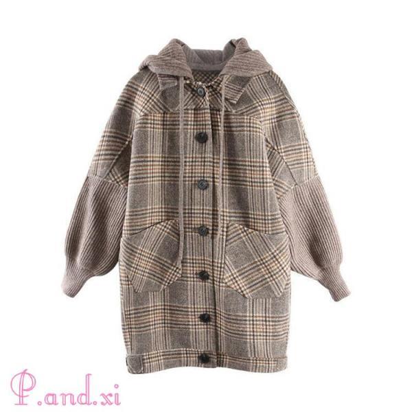 チェスターコート レディース 秋冬 40代 チェック柄 ミディアム丈