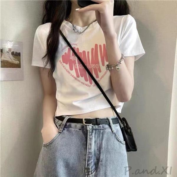 レディース Tシャツ tシャツ 半袖 カットソー トップス クロップド