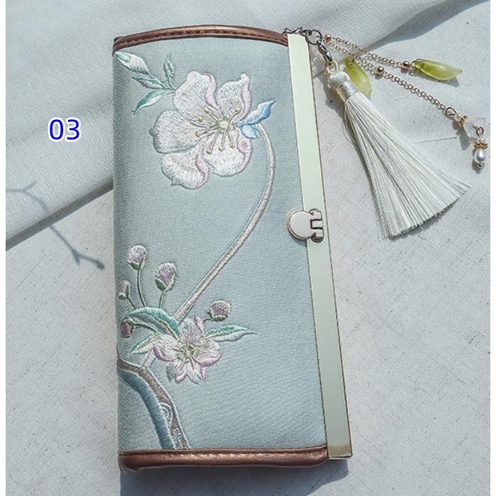 長財布 レディース 財布 和風 刺繍 ロングウォレット 二つ折り 花柄
