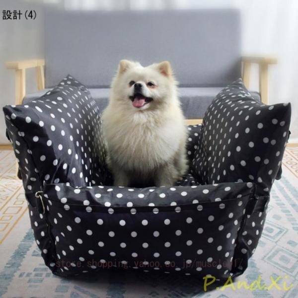 3way ドライブボックス 小型犬 中型犬 クッション 犬 車用 ドライブベッド 座席シート ドライブシート ペットベット 柔らかい 飛び出し防止 簡単取付の画像
