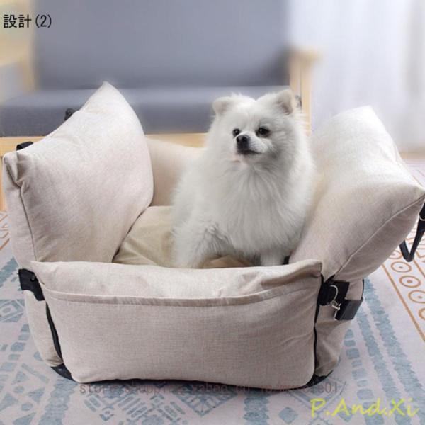 3way ドライブボックス 小型犬 中型犬 クッション 犬 車用 ドライブベッド 座席シート ドライブシート ペットベット 柔らかい 飛び出し防止 簡単取付の画像