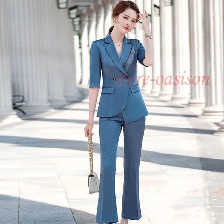 2点セット レディーススーツ 上下セット パンツスーツ リクルート