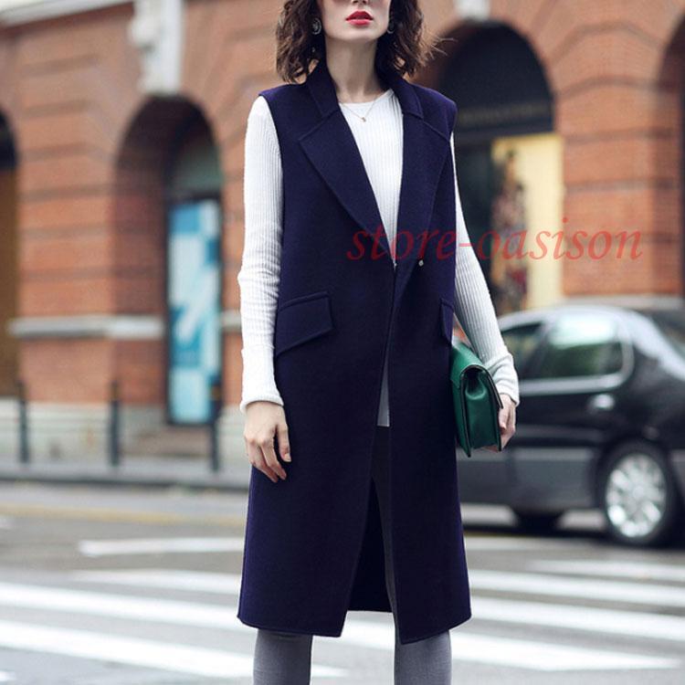 レディースベスト 春 夏 秋 ロング丈 ラシャ レディース ベスト