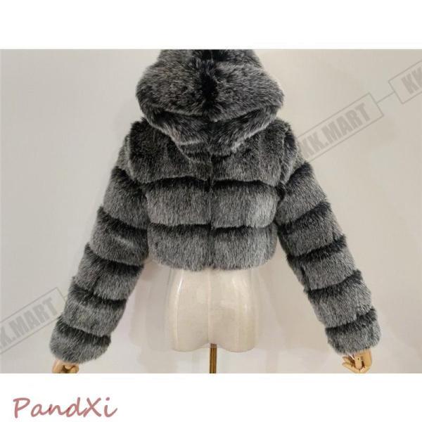 フェイクファーコート ファーコート レデイース 毛皮コート ジャケット ショット丈 ボアコートフォックス 防風 長袖 アウター フード付き フェイクファーコート ファーコート レデイース 毛皮コート ジャケット