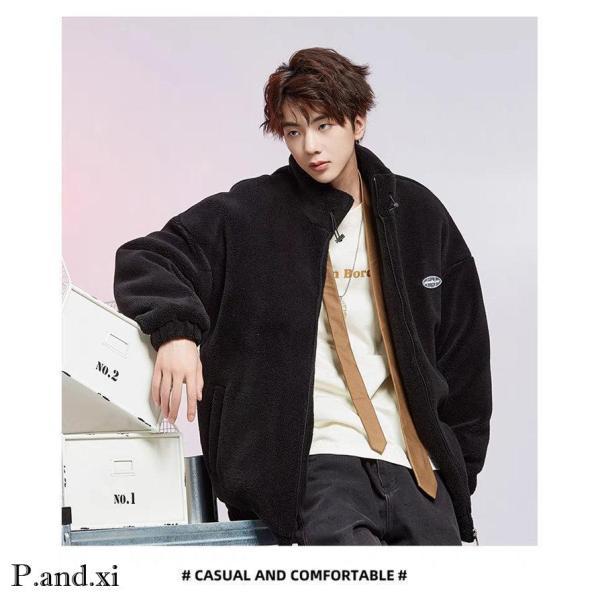 フリースジャケット メンズ ボアジャケット スタンドカラー ボアブルゾン アウター コート 大きいサイズ カジュアル 暖かい 軽量 アウトドア 男女兼用 | ブランド登録なし | 01