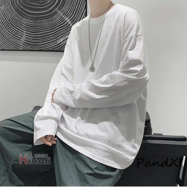 長袖tシャツ ロンt メンズ ロングtシャツ 無地 カットソー ロング