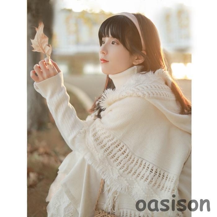 おまとめりんごさま ソシエレノ カシミヤ100% ストール コート ポンチョ ポレロ ストール 大判 ショール 秋冬 ニット フード付き