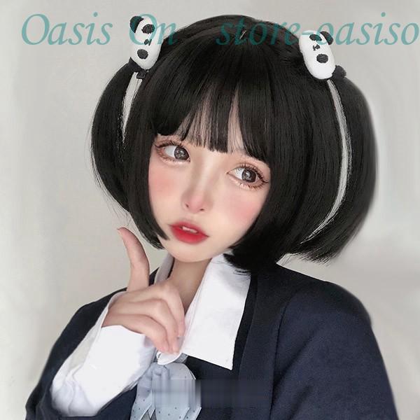 ウィッグ フルウィッグ ボブウィッグ ブラック ブラウンボブ姫カット
