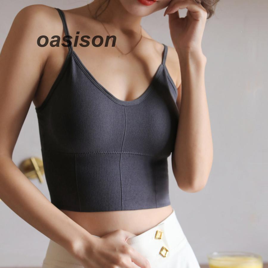 リブキャミソール レディース Uオープンバック インナー カップ付き ショート丈 下着 タンクトップ ベアトップブラ 春夏 | ブランド登録なし | 20