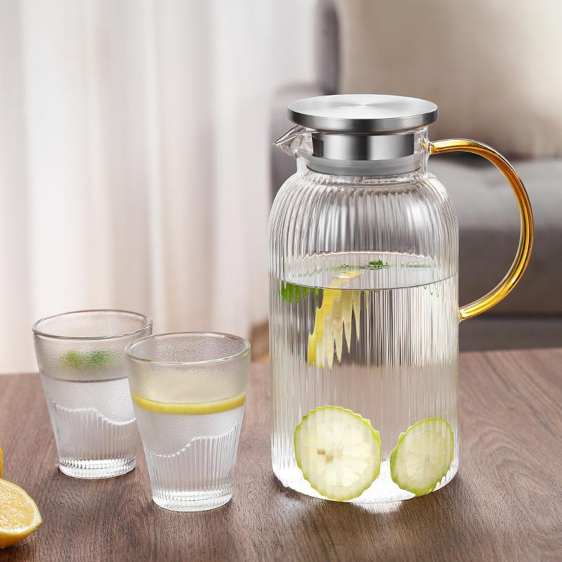 ガラス ピッチャー 耐熱 1200ML 1600ML 大容量 水筒 おしゃれ 北欧