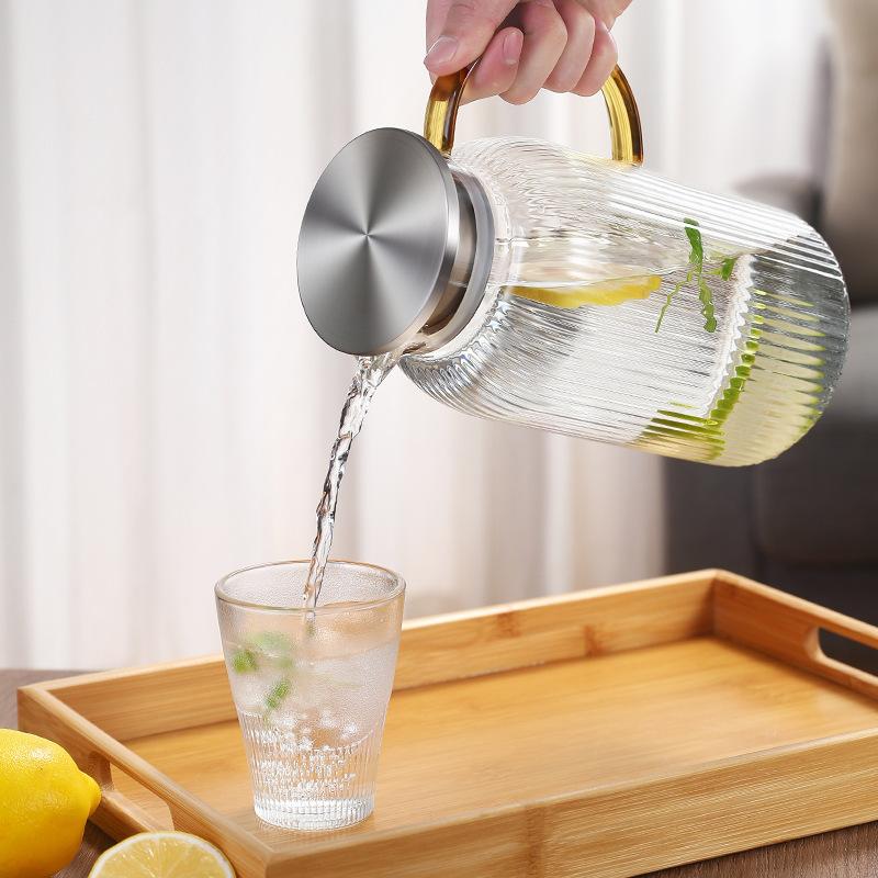 ガラス ピッチャー 耐熱 1200ML 1600ML 大容量 水筒 おしゃれ 北欧