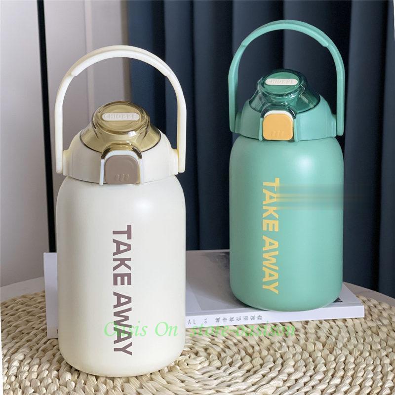 水筒 850ml 保冷 ボトル スポーツボトル ステンレス製 ストロー付き