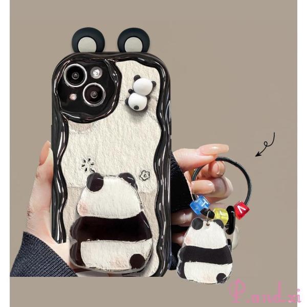 iphone15 ガラスフィルム ケース カバー 動物 パンダ pro max おしゃれ