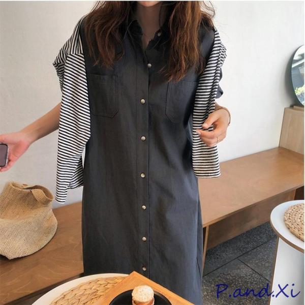 ワンピース シャツワンピース ロング丈 リラックスマキシ丈シャツ