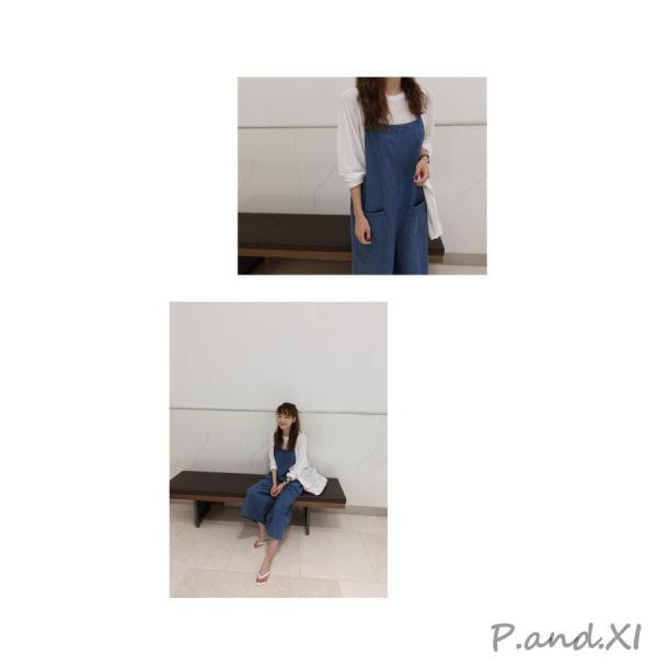 サロペット レディース オールインワン オーバーオール デニム 大きいサイズ ロング ワイドパンツ 9分丈 ゆったり きれいめ 可愛い 夏 秋 学生 サロペット レディース オールインワン オーバーオール デニム 大きい