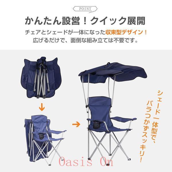 アウトドアチェア サンシェードチェア 折りたたみ式 屋根付き 軽量 UV