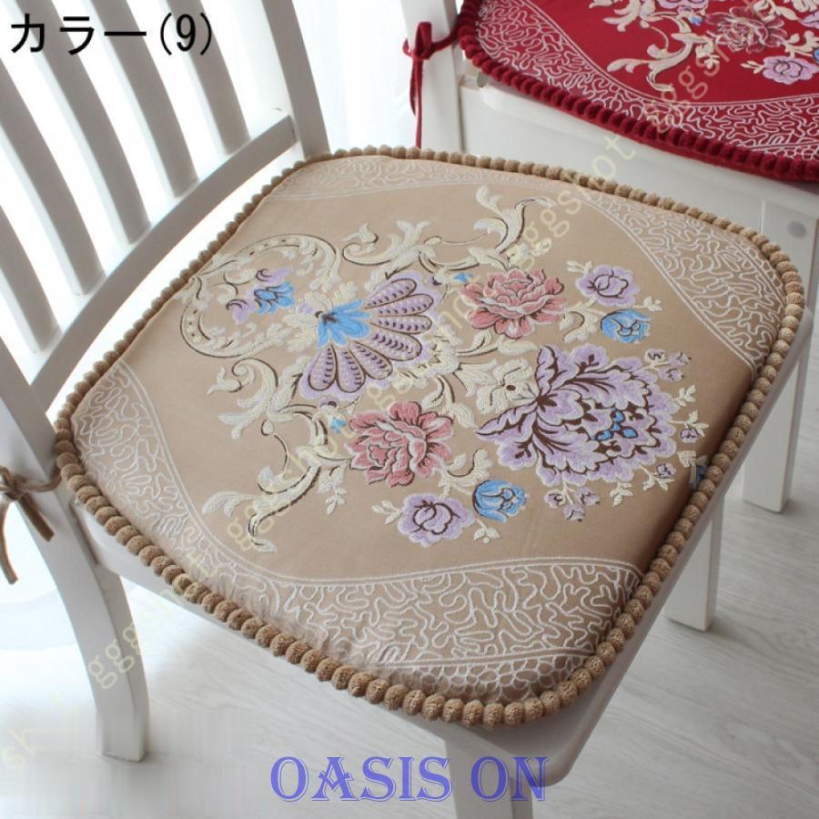 さくら様10/1入荷シェニールダイニングシートクッショングリーン 6枚