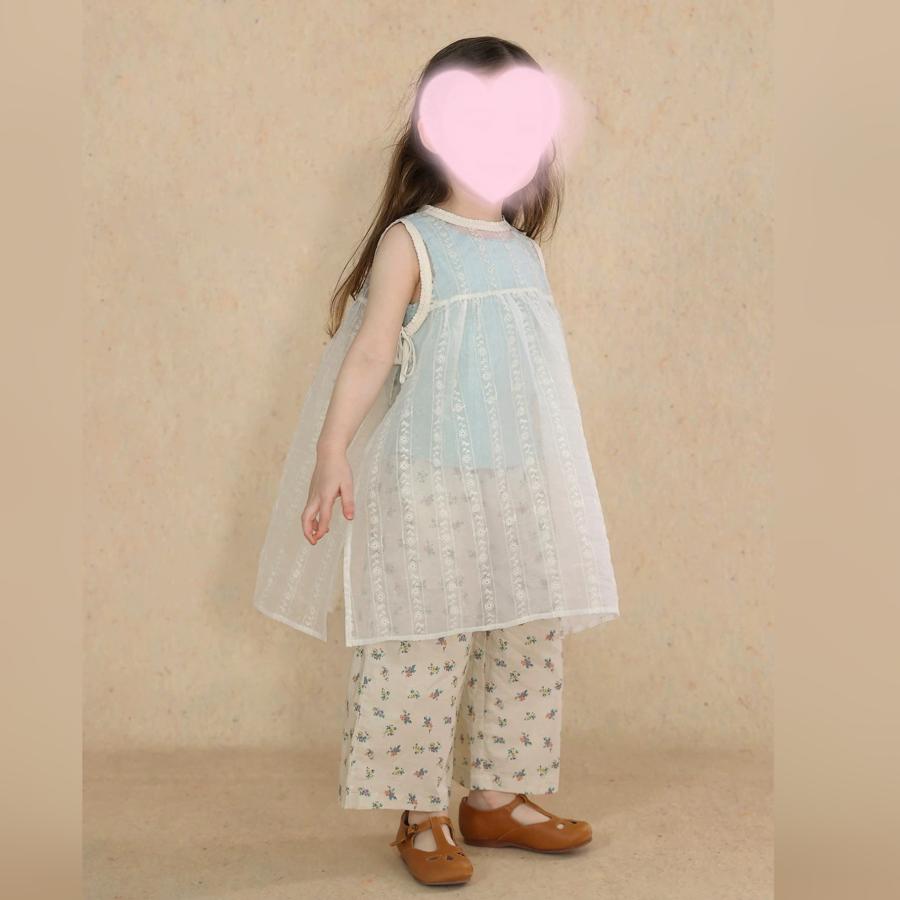 エプロン キッズ ベビー 女の子 女児 シースルー フレア フリル 無地