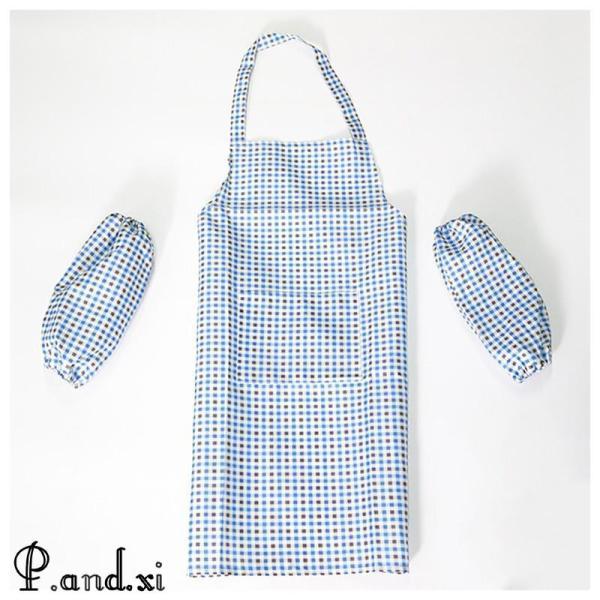 エプロン アームカバー 防水エプロン セット 防水 チェック柄 家事