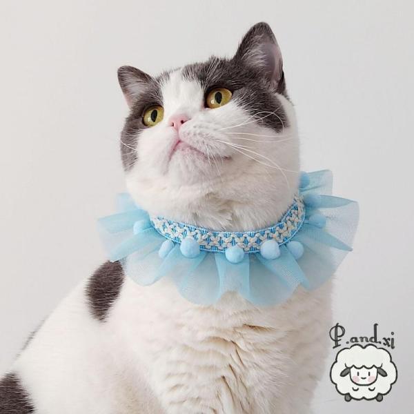 チョーカー 首飾り 猫用 犬用 ペット用 アクセサリー レース チュール