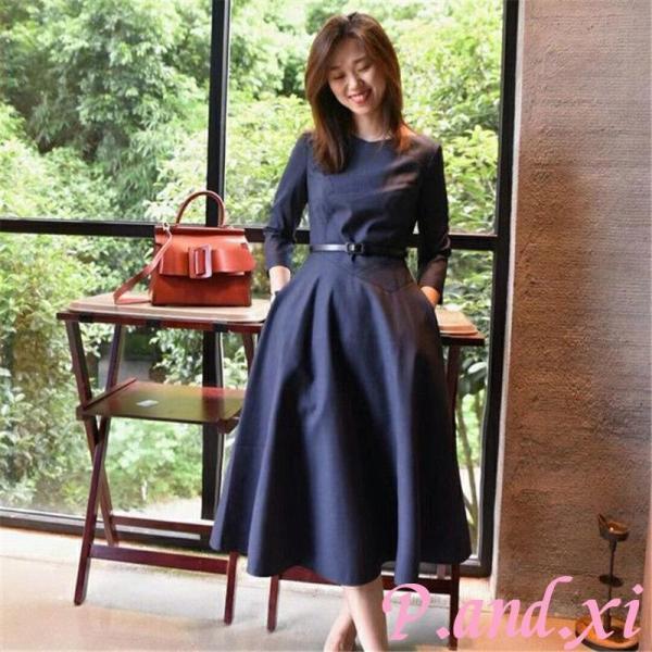 ワンピース レディース ドレス ロングワンピース 無地 Aライン ハイウエスト 着痩せ 卒業式 入学式 女子会 通勤 フォーマル かわいい 上品 ワンピース レディース ドレス ロングワンピース 無地 Aライン ハイ