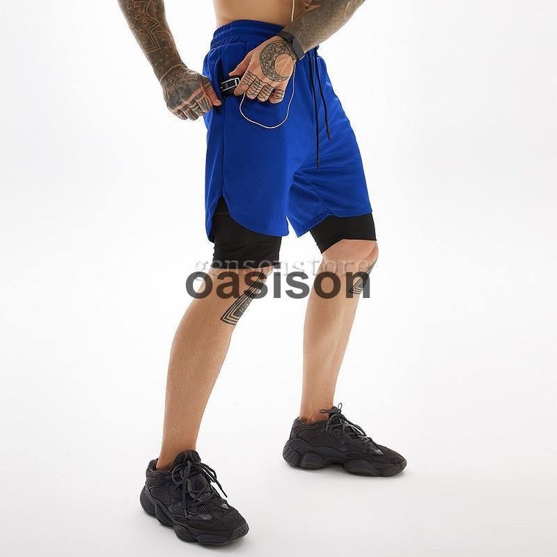 169 新品タグ付き PGG メンズ ストレッチ ハーフパンツ ショートパンツ5 ランニングパンツ タイツ付き 重ね着 メンズ マラソン ジョギング